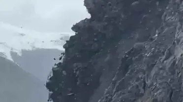 Heyelan sonrası yol çalışması