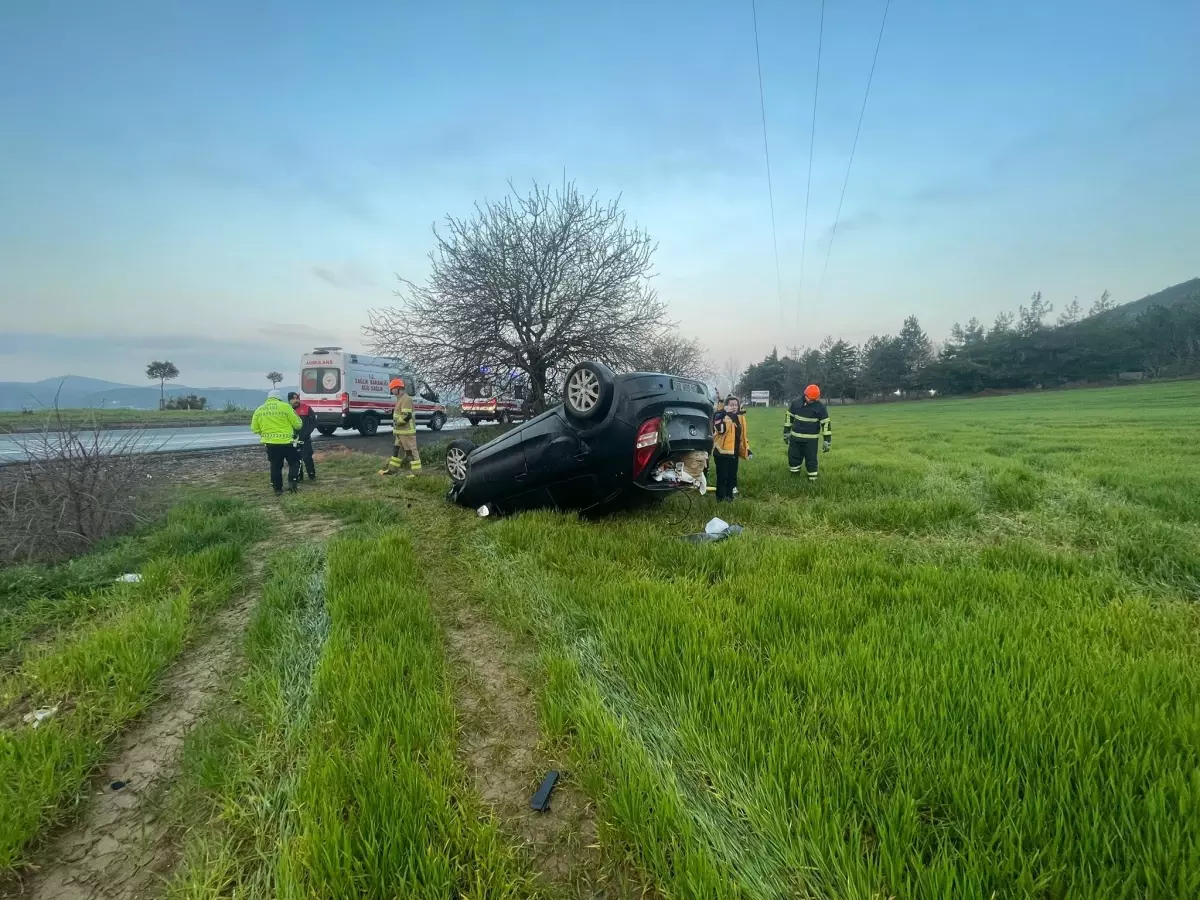 Keşan’da Genç Sürücü Takla Atan Aracın Kontrolünü Kaybetti