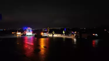 Kaza sonrası polis aracının hasar görüntüsü