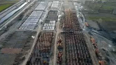 Proje inşaat alanının havadan görüntüsü