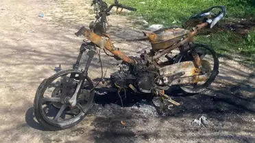 Motosikletin yanma anı