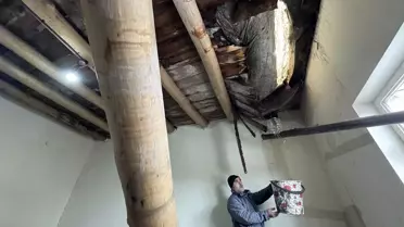 Çöken damın yakın çekim fotoğrafı