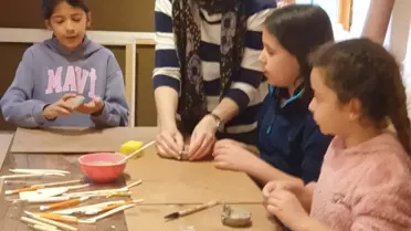 Seramik atölyesinde yapılan çalışmalar