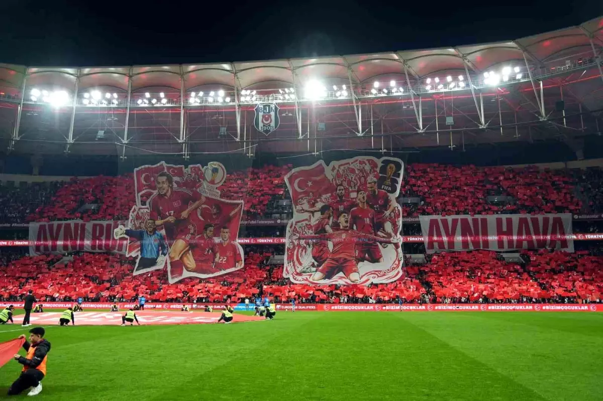 Beşiktaş Park'ta Milli Takım Maçına Renkli Koreografi Şovu