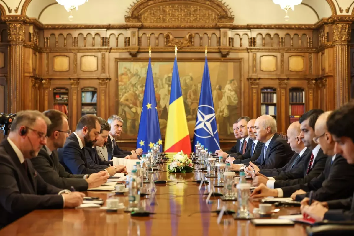 TBMM Başkanı Numan Kurtulmuş, Romanya’da Cumhurbaşkanı Dan ile Buluştu