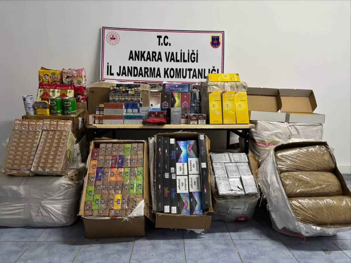 Ankara’da Jandarma, TIR’da 200 kg Kaçak Tütün ve 14 000 Paket Sigara Ele Geçirdi