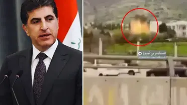 Saldırı sonrası hasar gören Barzani konutunun fotoğrafı