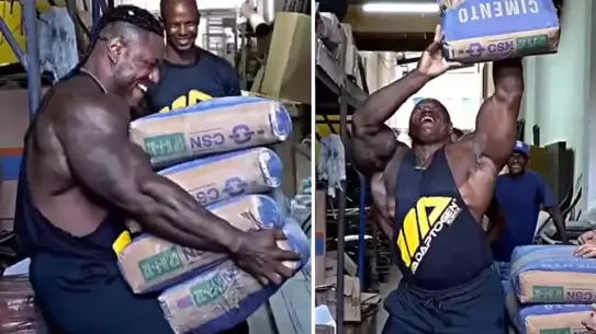 İnşaat İşçisinin Gücü Sosyal Medyada Patladı: Çimento Çuvallarını Kolayca Taşıdı