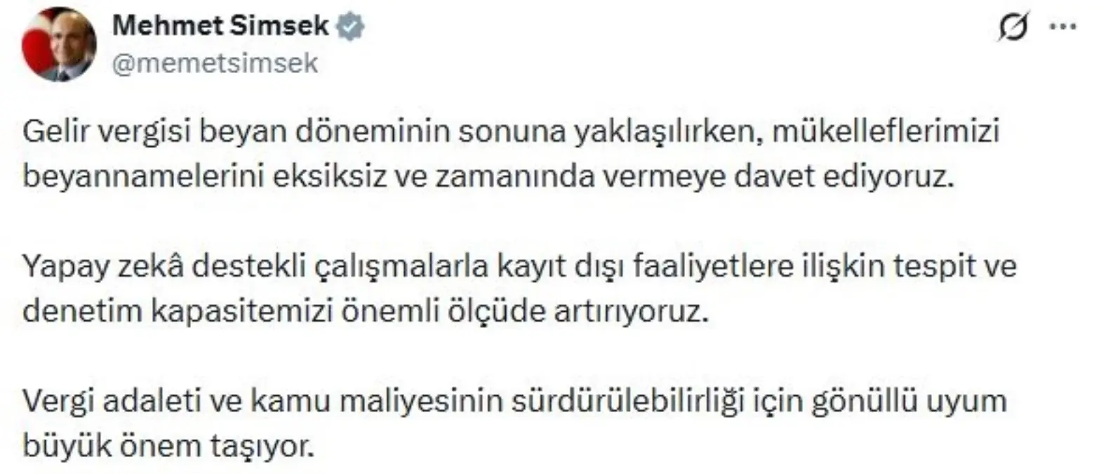 Vergi Dönemi Başlıyor: Bakan Şimşek'ten Mükelleflere Önemli Çağrı