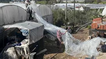 Hasar gören seraların görüntüsü