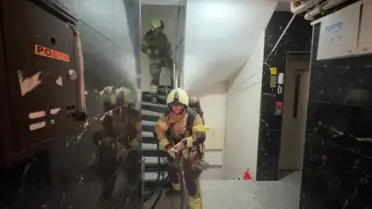 Yangın sonrası itfaiye ekipleri