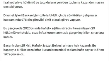 Cezaevi içinde yapılan hafızlık sınavı