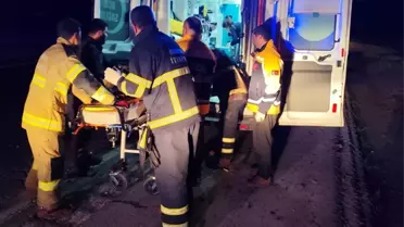 Mardin Artuklu’da devrilen otomobil