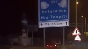 Kamera kaydında otomobilin ters yönde ilerleyişi