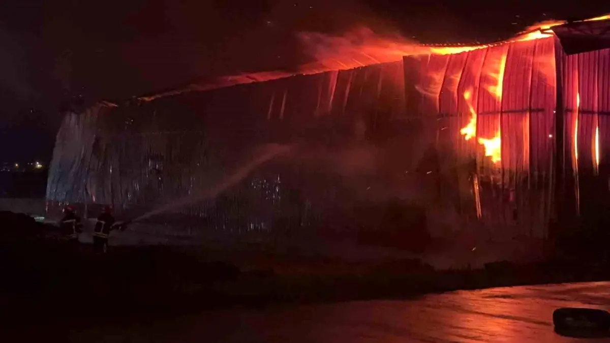 Osmaniye Karton Fabrikasında Yıldırım Nedeniyle Yangın Çıktı