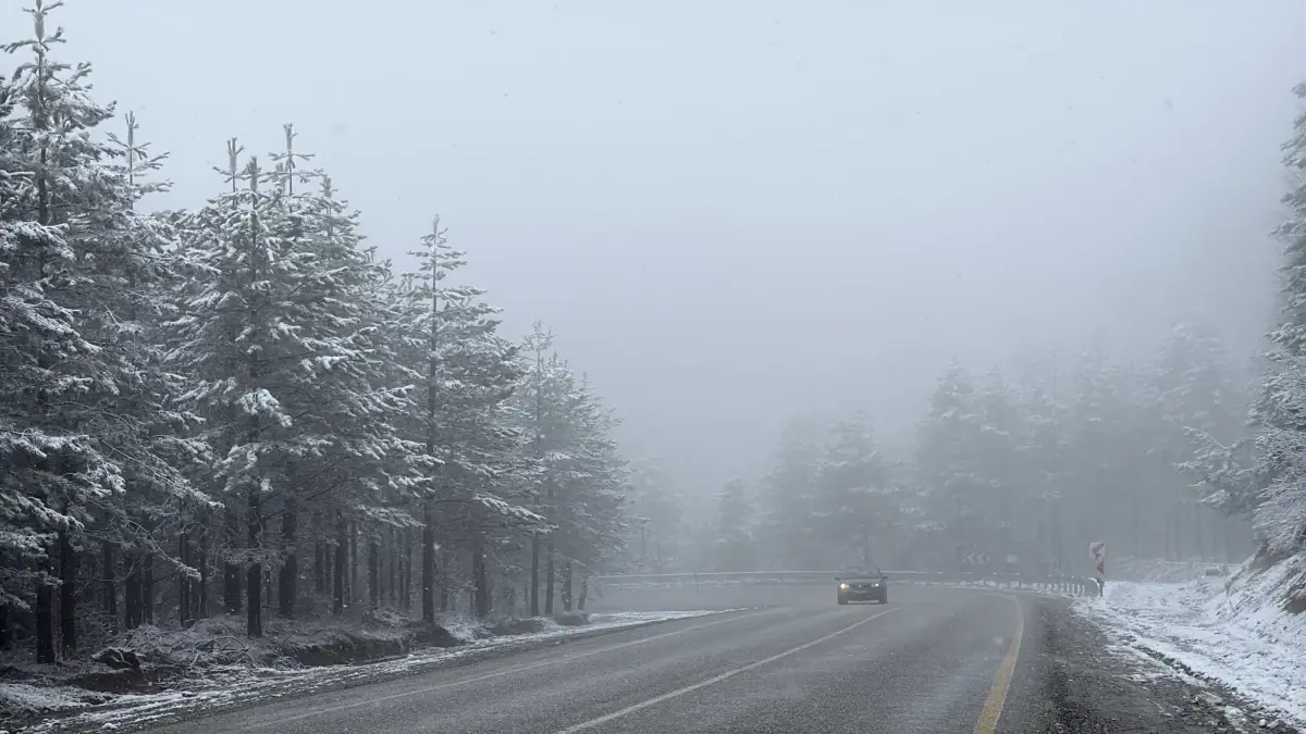 Domaniç‑İnegöl Kar ve Sisli Yol Koşulları Sürücüleri Zor Duruma Soktu