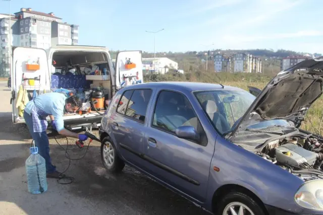 Mobil oto yıkama aracının detayları