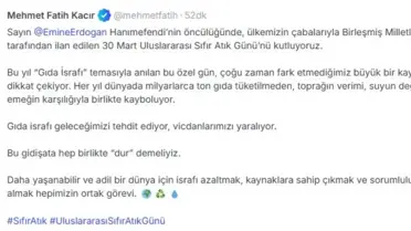 Bakan Kacır'ın Sıfır Atık Günü etkinliğinden bir kare