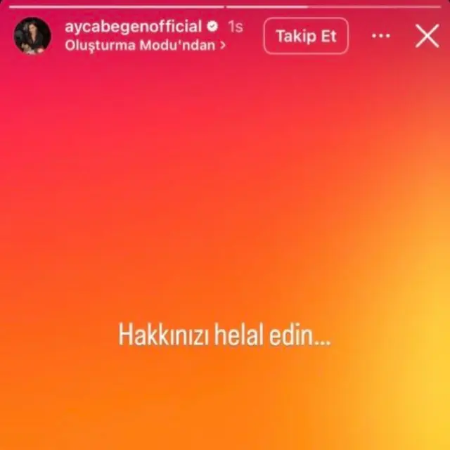 Ayça Beğen'in Instagram paylaşımı