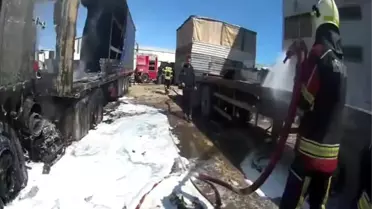 Patlayan tırın yakın çekimi