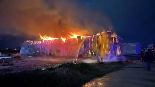 Yangın sonrası kağıt fabrikası