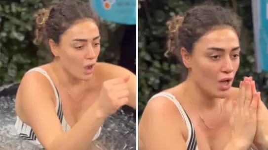 Buzlu suya atlayan Dilan Çıtak Tatlıses