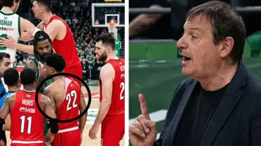 Maçın kritik anlarından bir fotoğraf