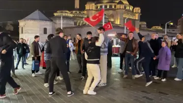 Maç sonrası kutlama anı
