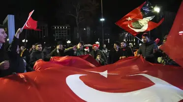 Maç sonrası kutlama anı