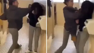 Okul Lavabosunda Şiddetli Kavga: Küçük Kızın Karşı Saldırısı Olayı Kameraya Yansıdı
