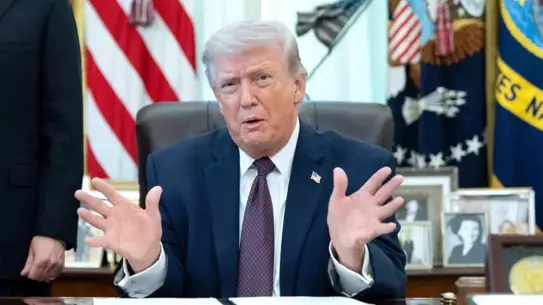 Trump'ın İran konuşması sırasında çekilen fotoğraf