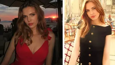 Gloria Dinov ve Berke Özer elma yeme anının ana fotoğrafı