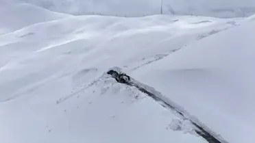 Hakkari’de kar ve çiçekli manzara