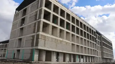 Hastane inşaatının ana görüntüsü