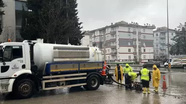 Gaziantep’te yağış önlemleri ekip çalışması