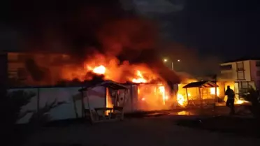 Yangın çıkan konteynerler