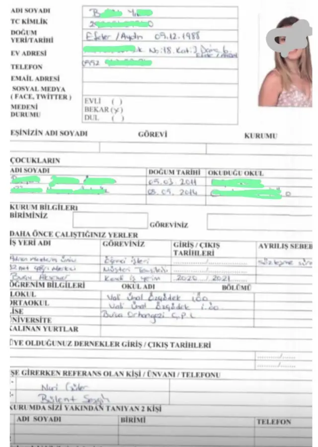 Belge örneği ve ilgili mesajların ekran görüntüsü