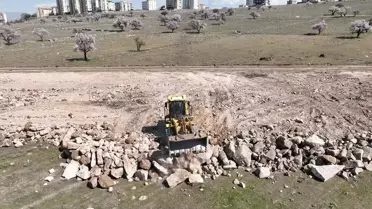 Yeni imar yolunun inşaat aşaması