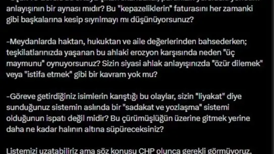 Kaya'nın CHP toplantısında yaptığı konuşma