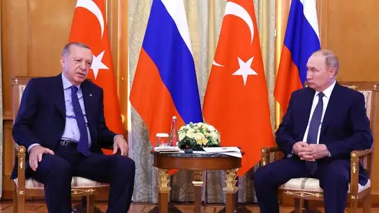 Erdoğan ve Putin telefon görüşmesi sırasında alınan anlık görüntü