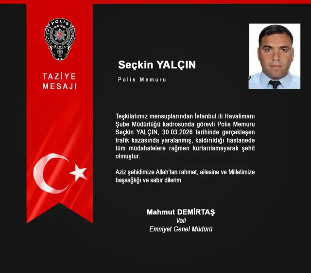 Kaza sonrası polis kontrol noktası