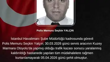 Kaza yerinde polis memuru Seçkin Yalçın
