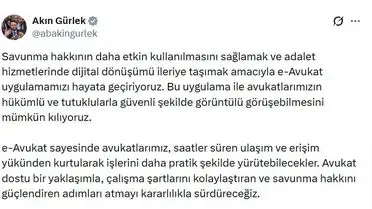 e-Avukat uygulamasının arayüz ekran görüntüsü