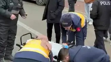 Kaza sonrası polis müdahalesi