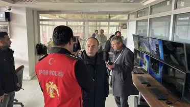 Stadyumda yapılan güvenlik denetimi