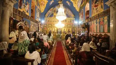 Gazze'deki Palm Sunday kutlamasından bir sahne