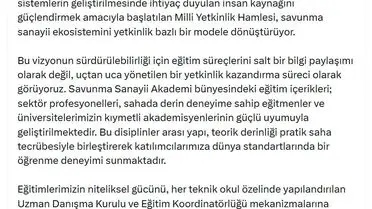 Savunma Sanayi Akademisi eğitim faaliyetleri