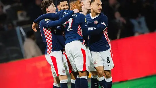 PSV takımının galibiyet kutlaması