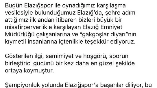 Kepezspor takımı Elazığ'da