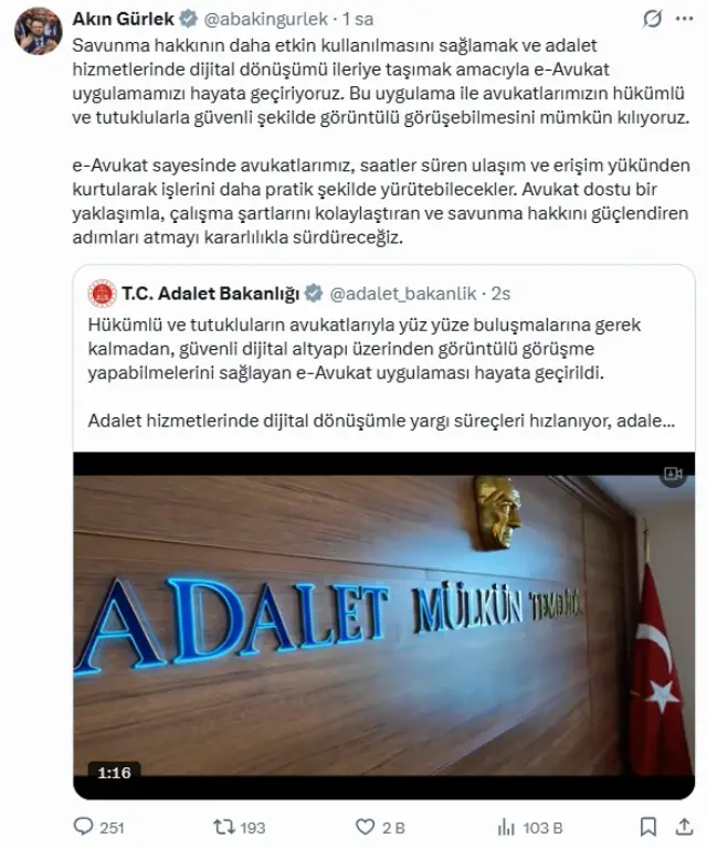e-Avukat arayüzünün ekran görüntüsü